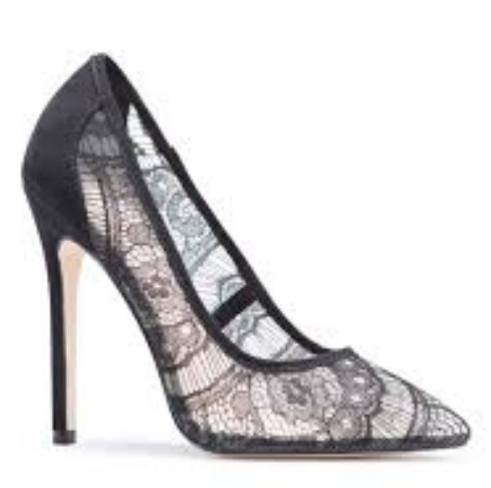 Shoedazzle Black Lace Stilletto Heel